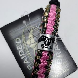Duck Commander: Braided Bracelet Pink/Black/Brown Camo Adjustable Sliding Knots